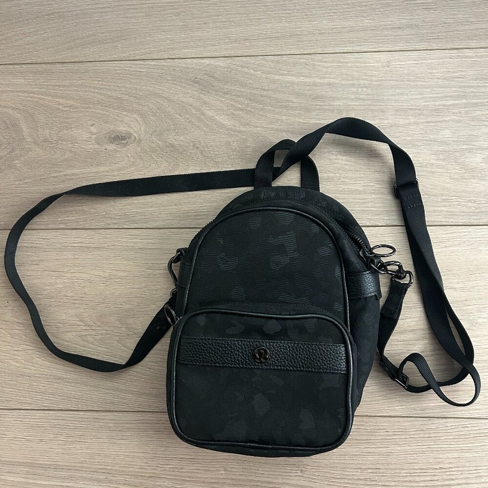 Lululemon Mini Backpack Crossbody Bag Black Camo